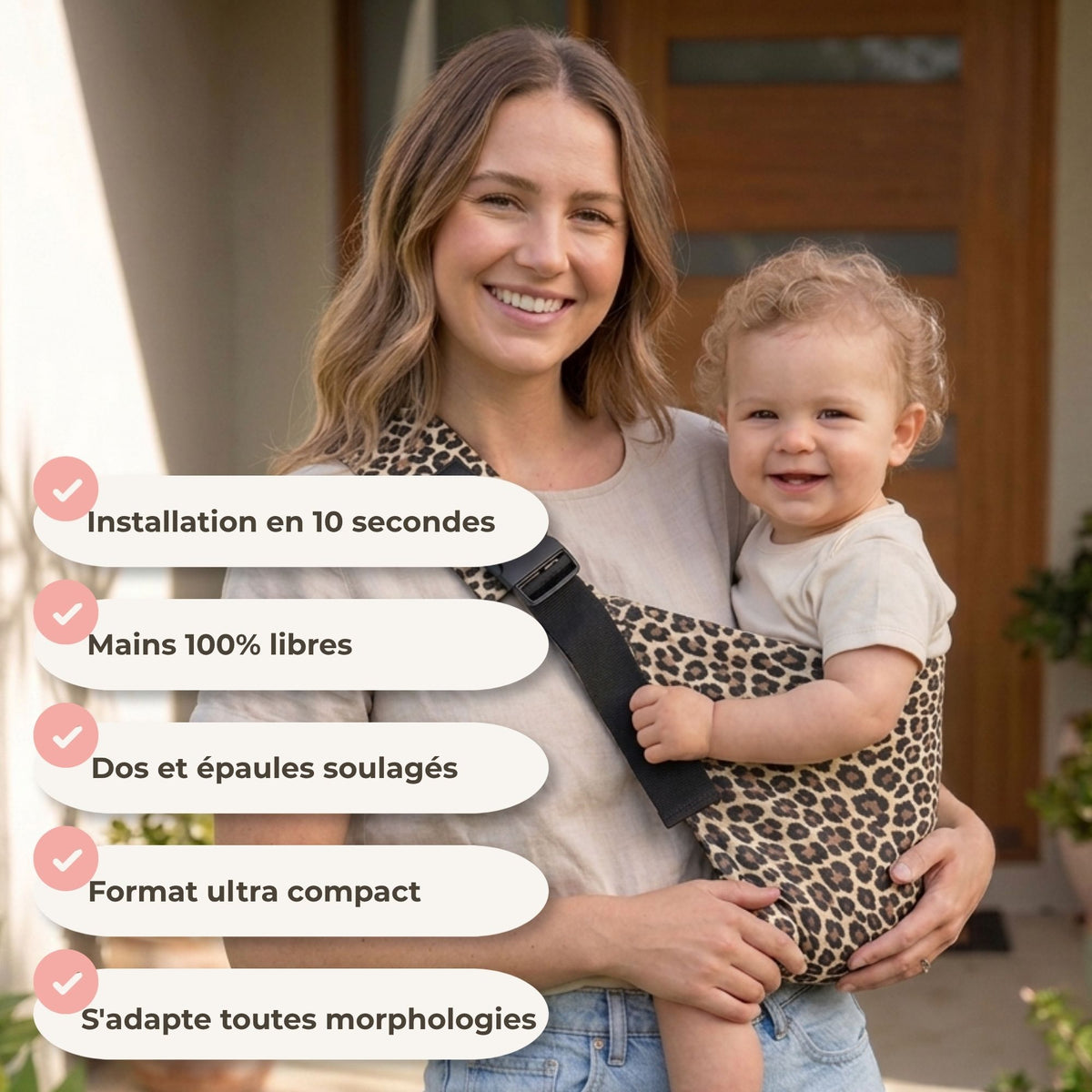 Porte-Bébé Latéral - 100% mains libres