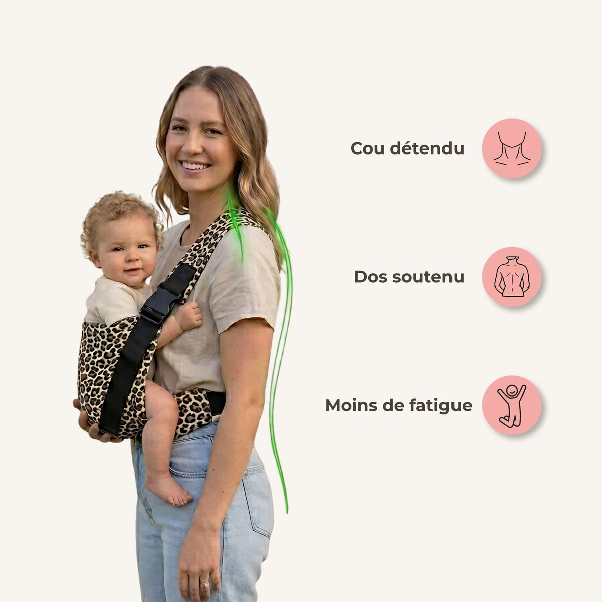 Porte-Bébé Latéral - 100% mains libres