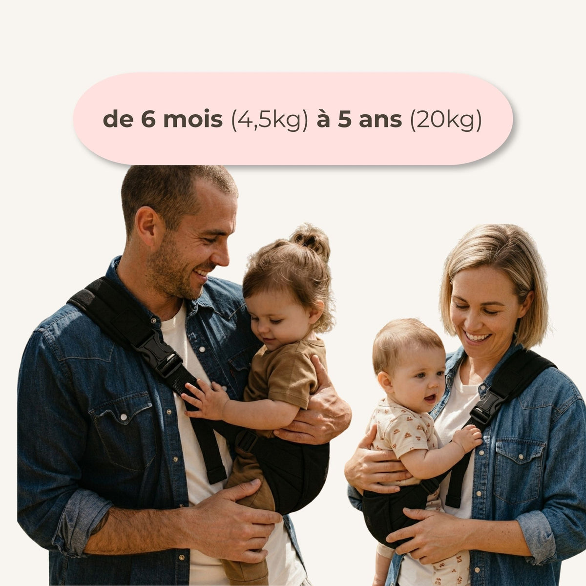 Porte-Bébé Latéral - 100% mains libres